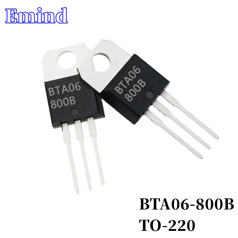 

10Pcs BTA06-800B BTA06 Thyristor TO-220 6A/800V DIP Triac Large Chip