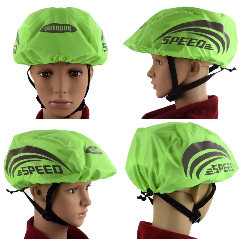 

1/2 Pcs Reflective Bike Helmet Rain Cover Adjustable Waterproof Windproof Bicycle Helmet Cover High Visibility Cycling Ride Gear