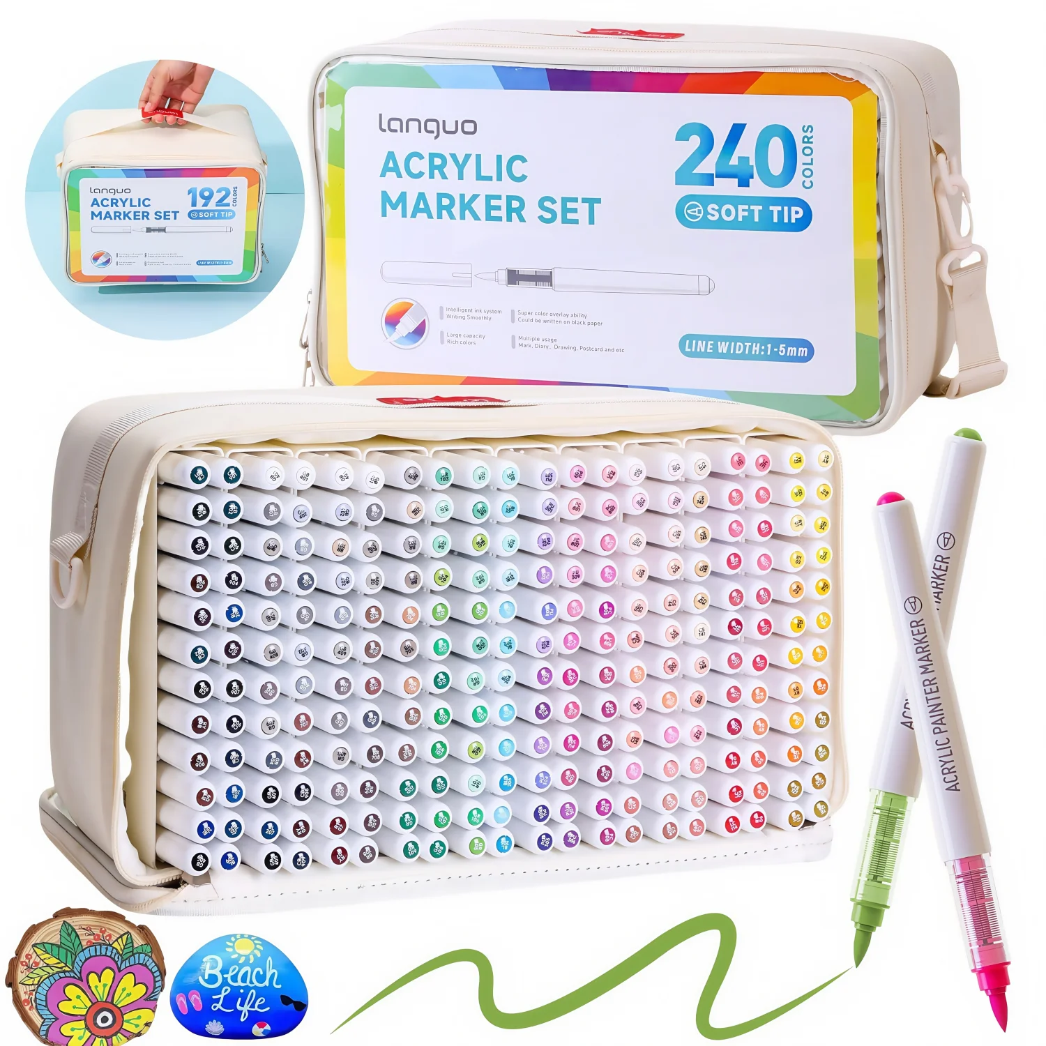 

Акриловые маркеры с автоматическим управлением чернилами, стили сумок (с основанием для хранения), многослойный ящик для хранения, ручки для акриловых красок с кончиком кисти