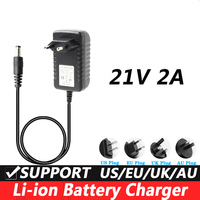 Supply 21V 2A Lithium Battery Charger 21V 2000MA Drill Charger Electric Tools Flashlight Electronic Weighing UK Plug 5.5*2.1MM