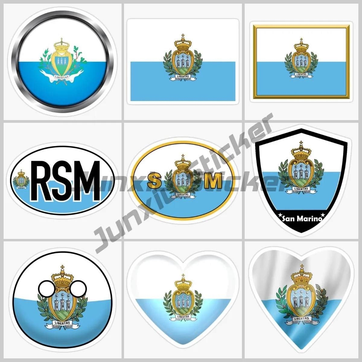 

San Marino Маленький размер Флаг Код Автомобильная наклейка Виниловая самоклеящаяся наклейка на окно грузовика Стекло Мото Велосипед Ван Стена Дверь Комната Автомобильная наклейка