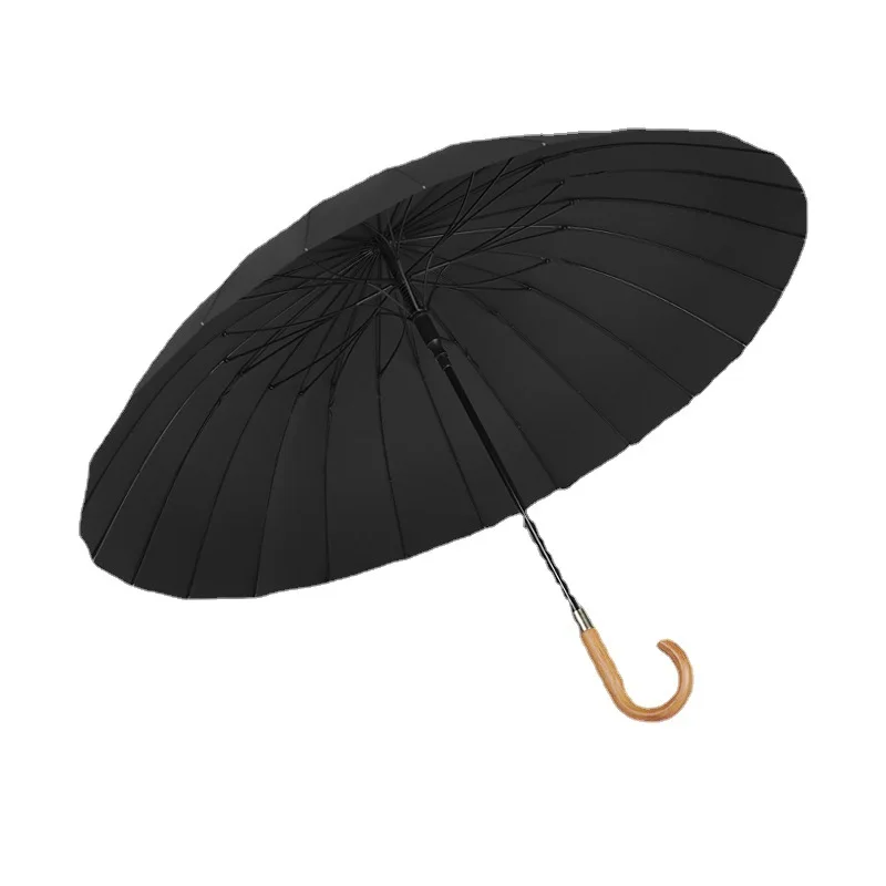 

Niello 24-реберный двойной прямой зонт Sti, тонкий зонт от дождя, цветной зонт с деревянной ручкой, ветрозащитный солнцезащитный козырек