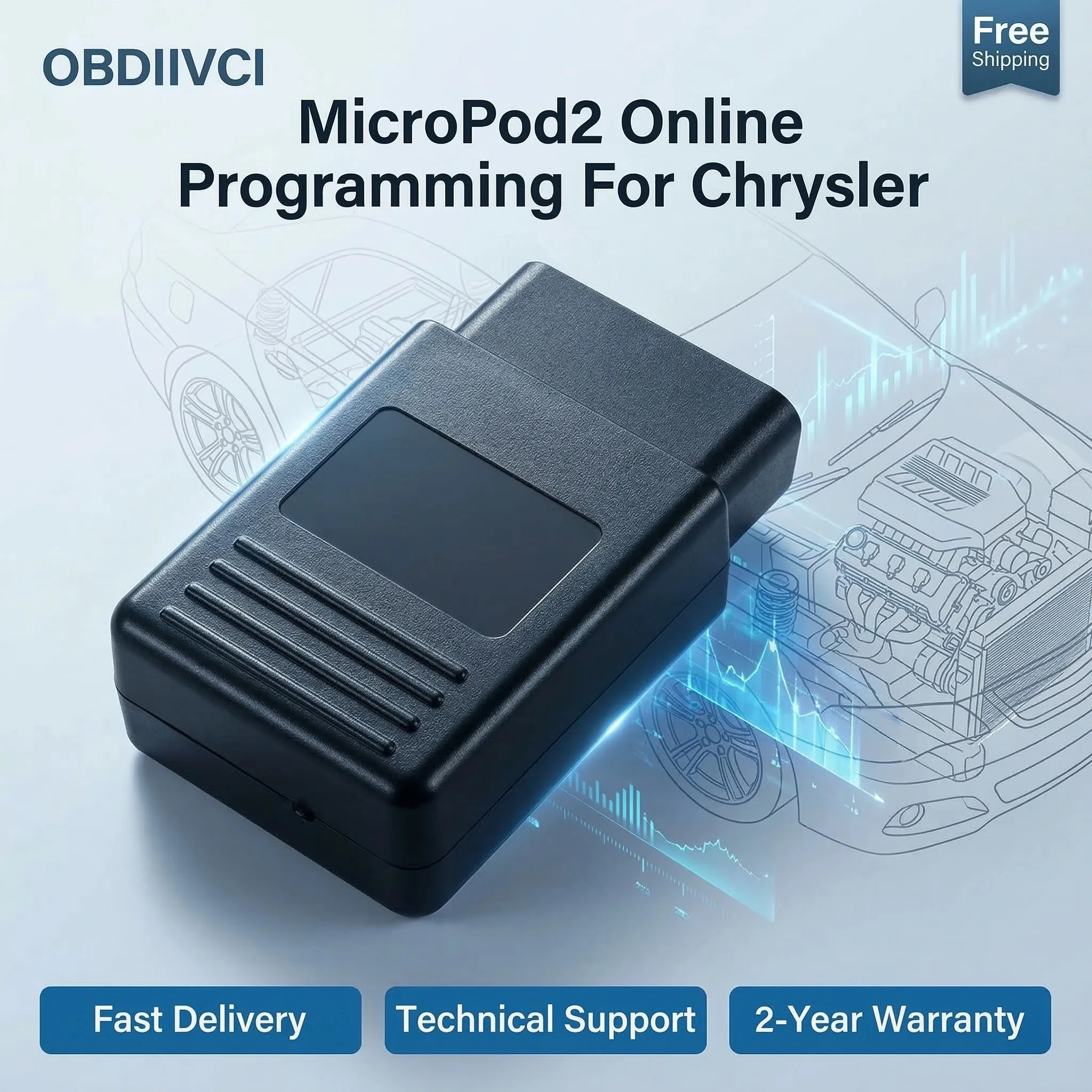 V17.04.27 Multi-Languages Online Programming MicroPod2 Professional Diagnostic for Ch-rysler F-iat Jee-p Dodg-e MicroPod 2
