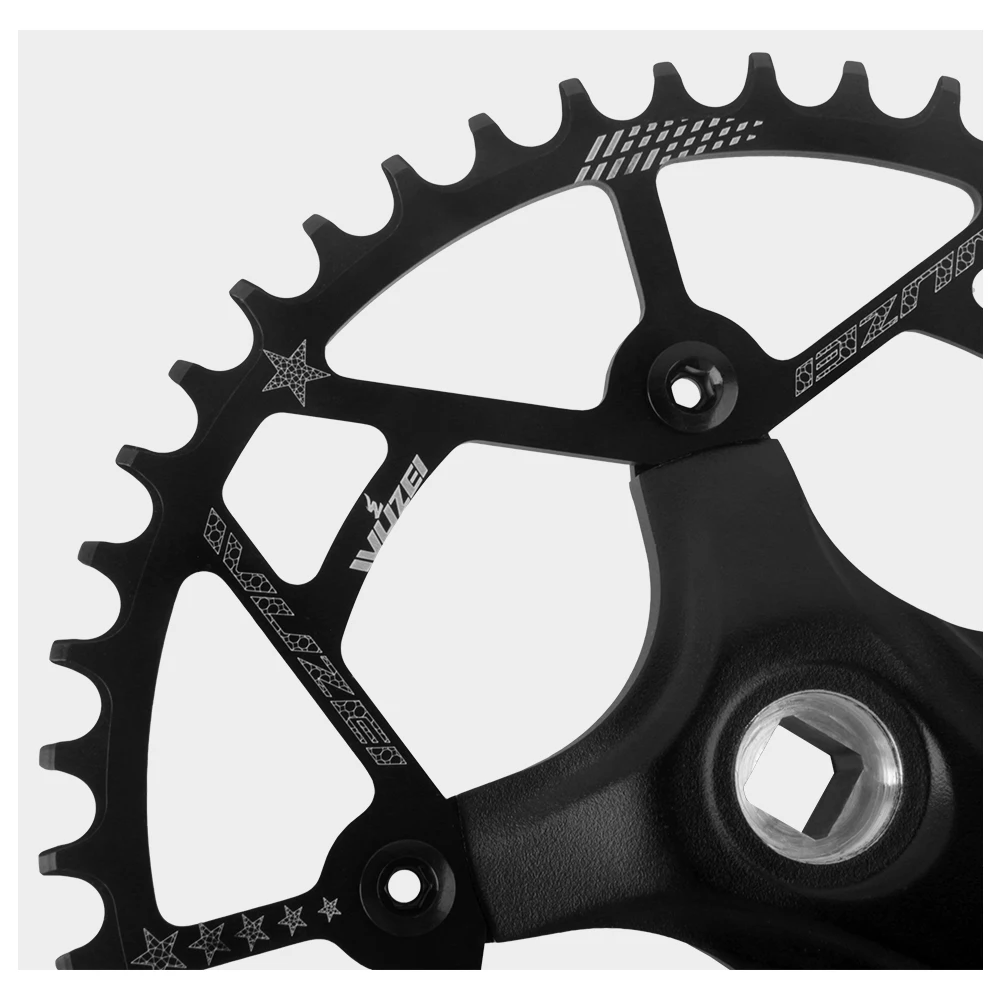 Prowheel Mountainbike Kurbelgarnitur mit Vierkantloch 170/75mm 32/34/36/38/40/42/44/46/48/50/52T Kettenblatt 104BCD 1x8/9/10/11/12S MTB Kurbelsatz – Detail 16