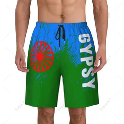 Men's Roma Romani Gypsy Flag Beach Pants Board Shorts Surfing Boys Soccer Cycling Swimwear Running Polyester