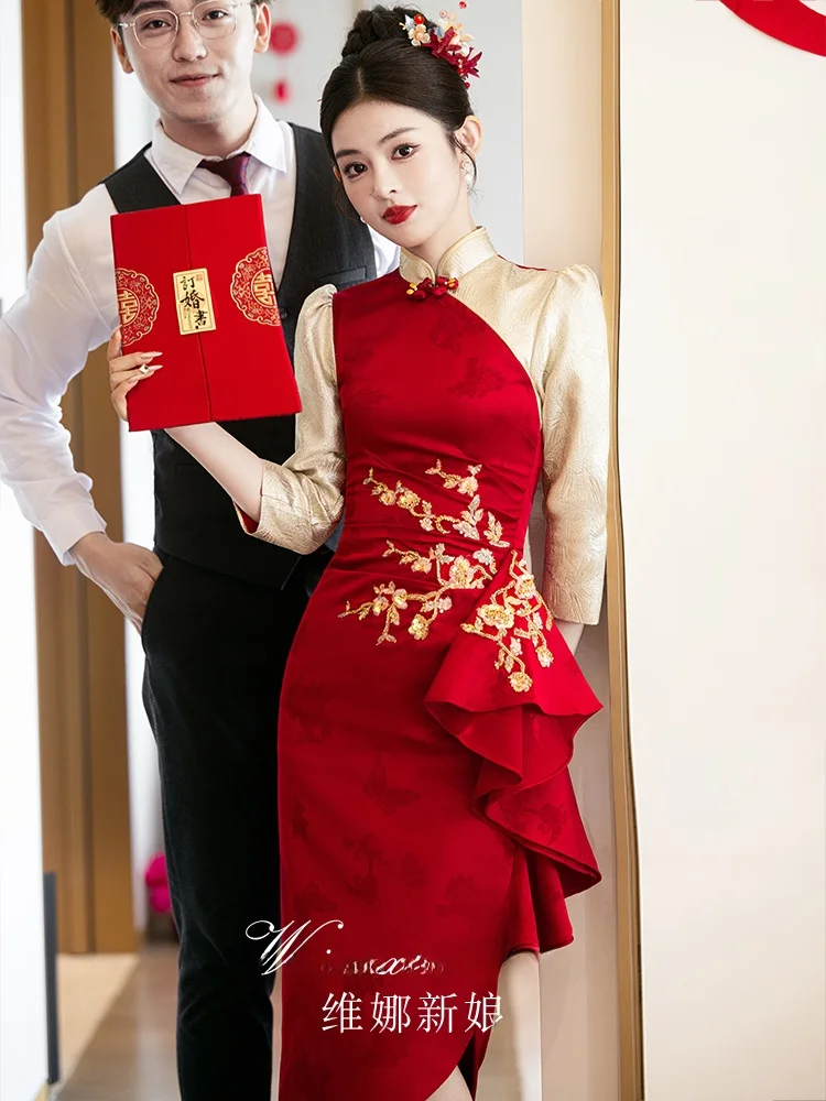 

Изысканное вышитое свадебное платье для невесты, короткое, с возможностью индивидуального пошива, для свадебной церемонии и вечерних мероприятий