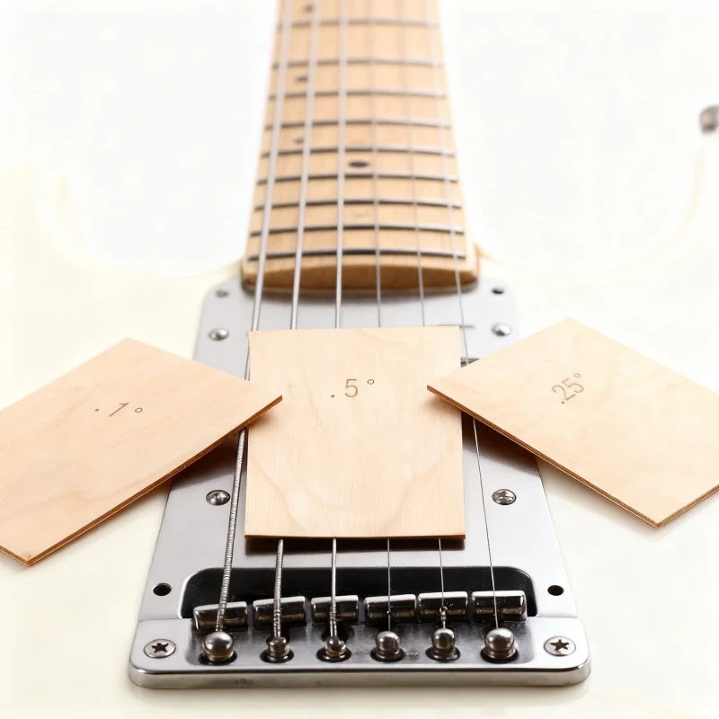 Maple Bass Guitar Neck Shim Kit 3 Sizes 0.25 0.5 1 Degree for Neck Pocket Alignment Tapered Design Enhances Structural Contact