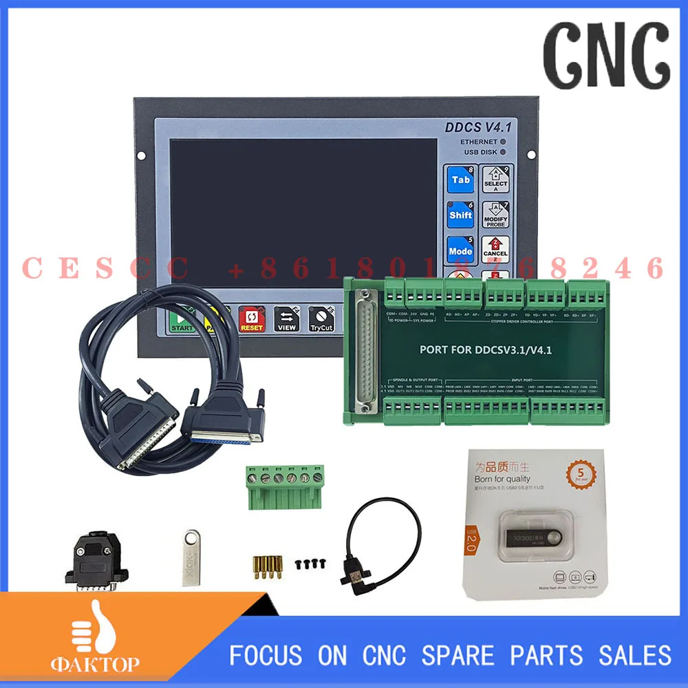 The latest DDCSV4.1 offline independent controller G code 4-axis combination kit 750W AC servo motor+driver AC 0.75kW 220V servo