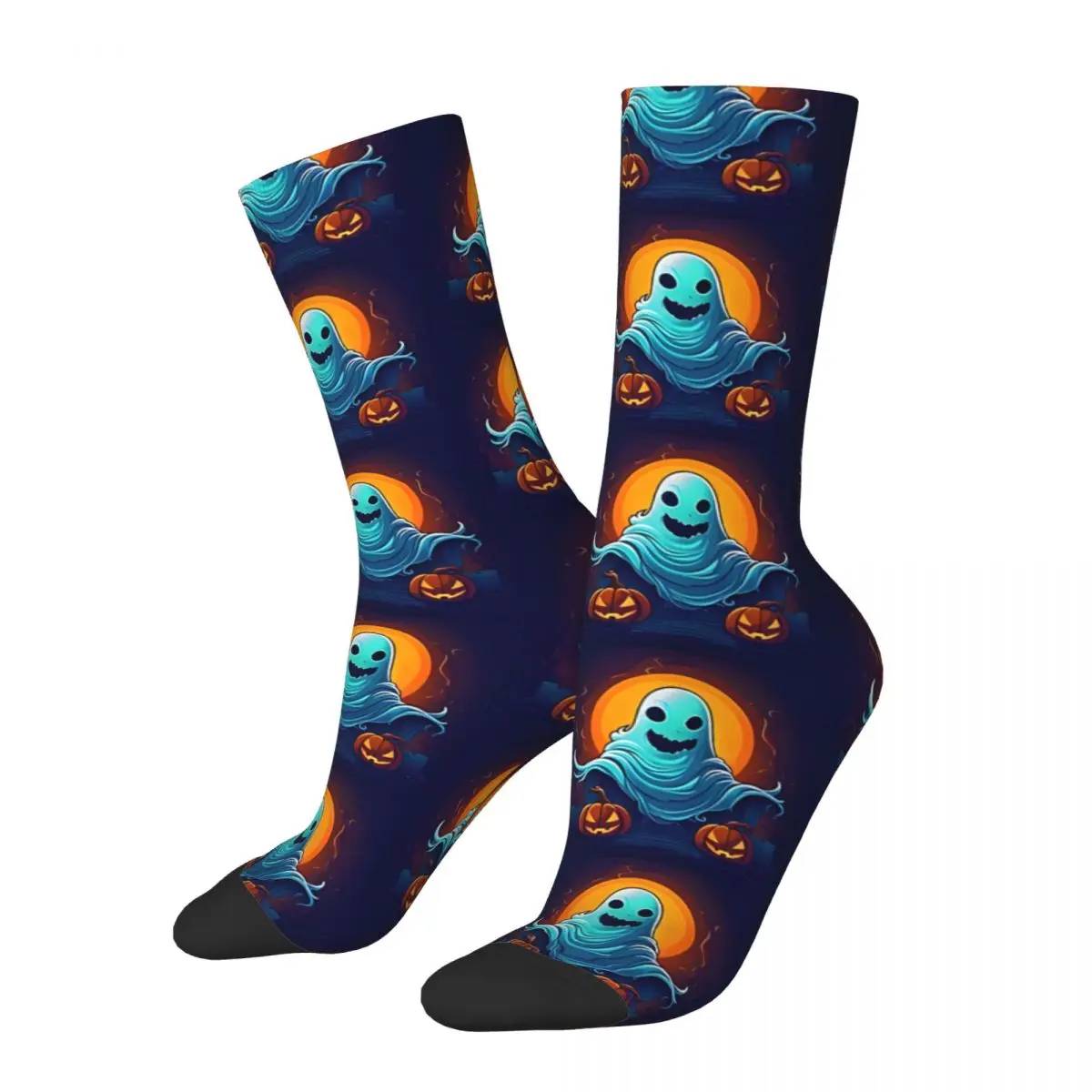 Halloween Phantom Funny Men's Socks Vintage Ghost Face Street Style Seamless Crew Sock Gift Pattern Printed