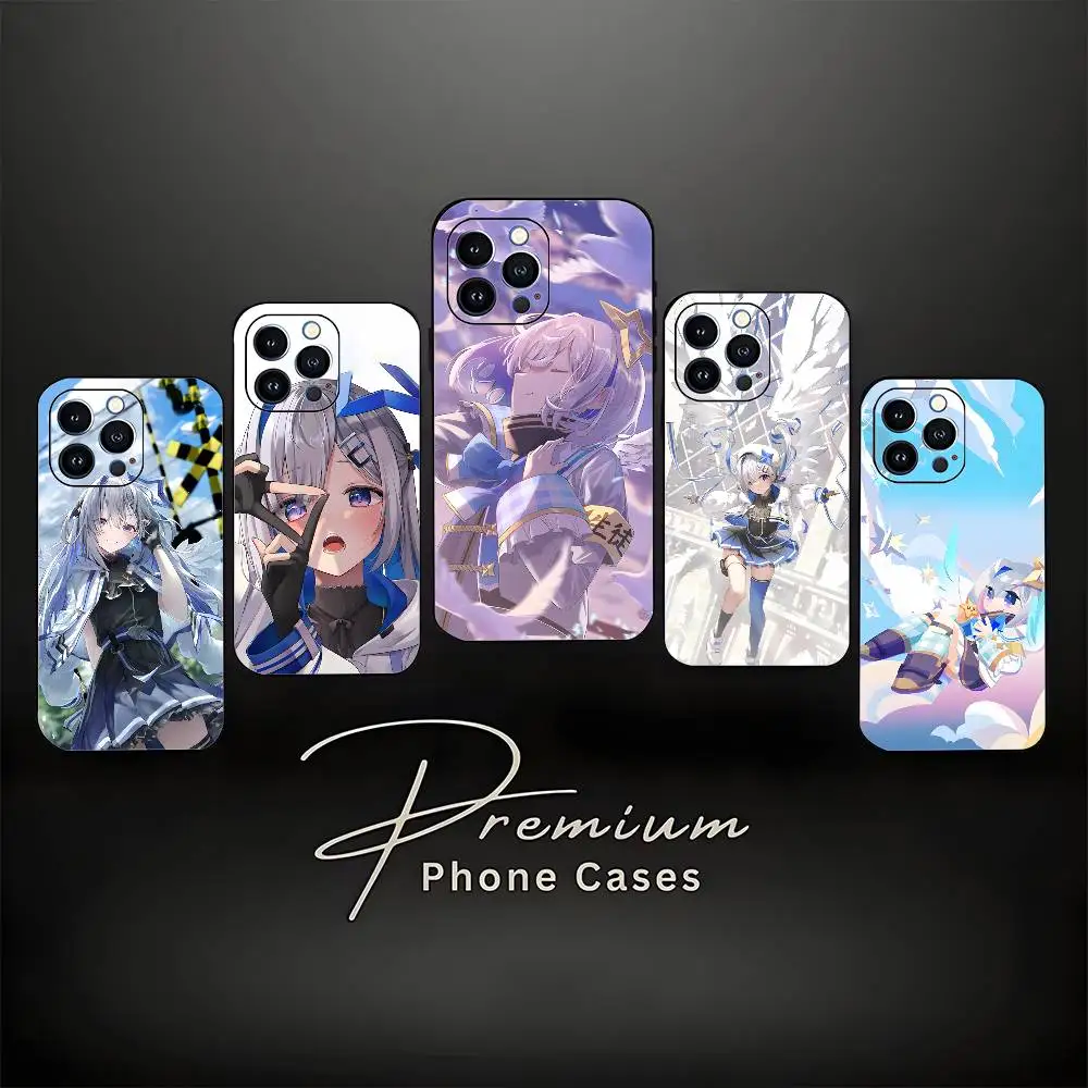 アマネ・カナタのiPhoneケース（17、16、15、14、13、12、11、Pro Max、XS、X、XR、SE、Mini、8、7対応）、黒のシリコン製ソフトケース