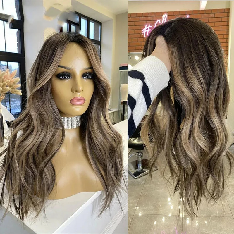 Ombre Blond Soft 180Density 5x5 Silk Base Body Wave Preplucked Jewish Human BabyHair HDLace Wig European Hair Glueless