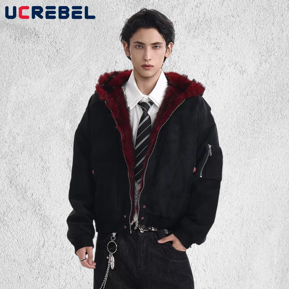 

Стеганая куртка из искусственной кожи в стиле ретро, мужская стеганая куртка с пуговицами, зимняя толстая уличная стеганая куртка с длинными рукавами и капюшоном, мужская