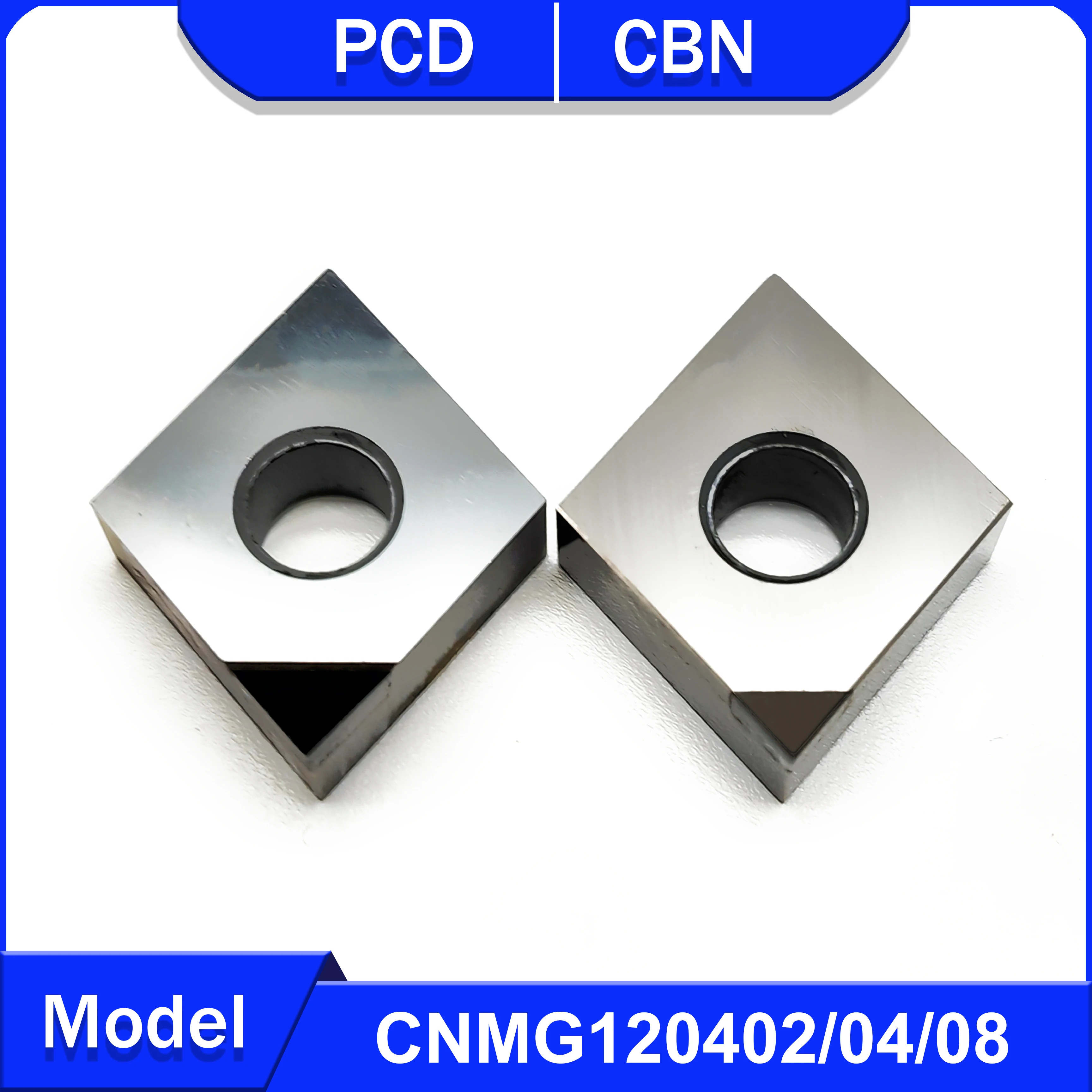 2PCS CBN turning tool CNMG120402 CNMG120404 CNMG120408 for hard steel and cast iron PCD tool processing copper and aluminum CNMG