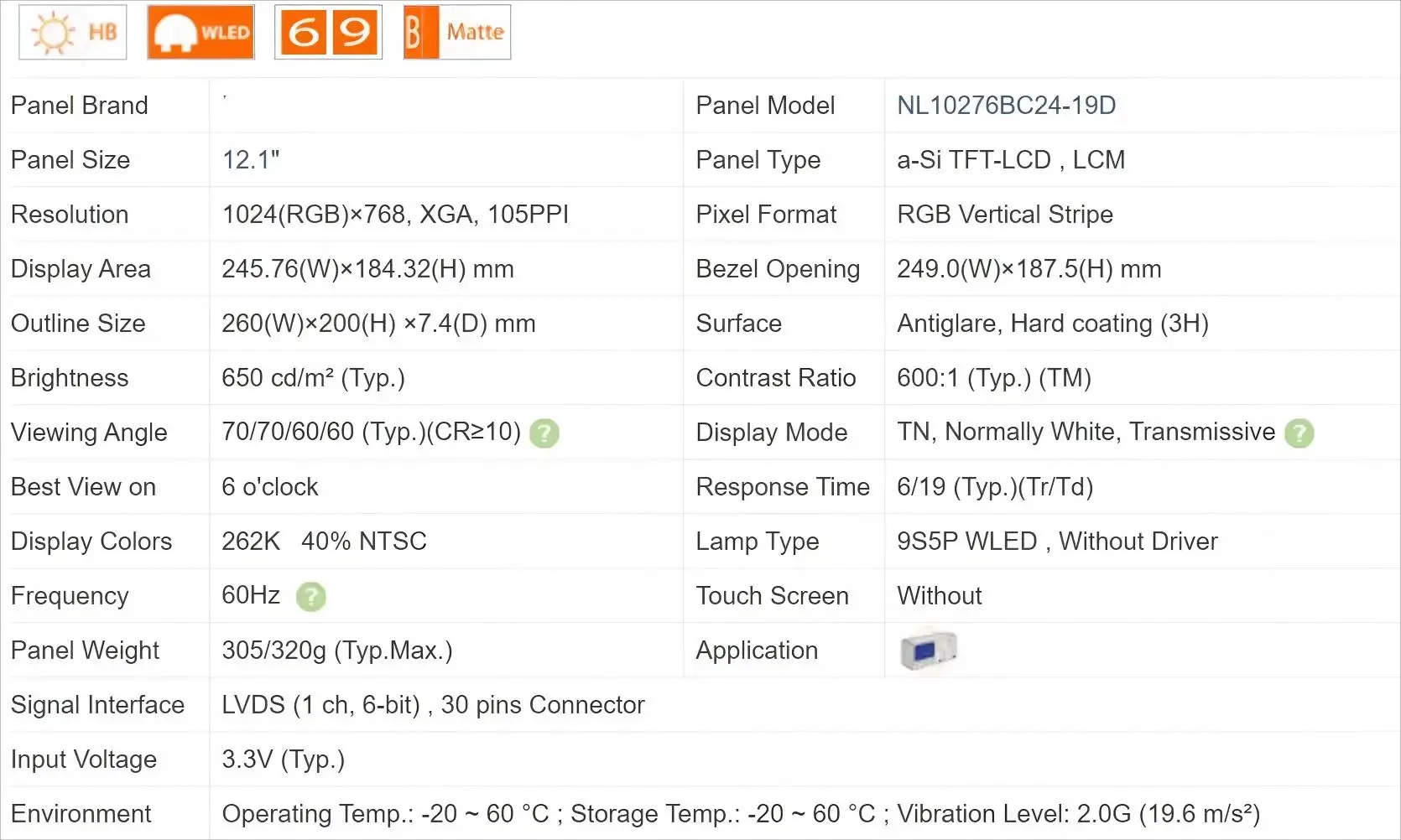 

12.1 inch LCD NL10276BC24-19D 1024*768， 100% tested before shipment