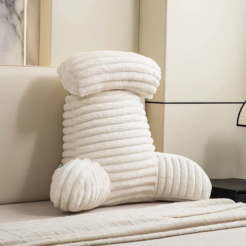 Single cushion thickened French fries fleece bedside backrest waist cushion removable and washable