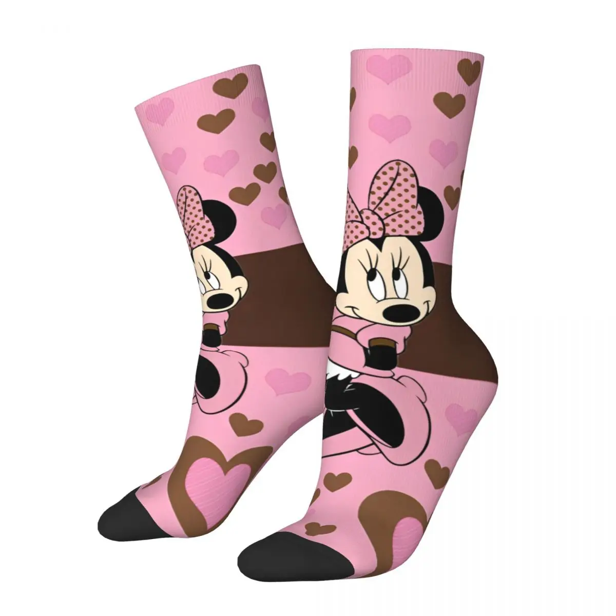 

Cartoon Cute Minnie Mickey Mouse Socks Men's Women's Funny Happy Pink Socks Harajuku Spring Summer Autumn Winter Socks Gift