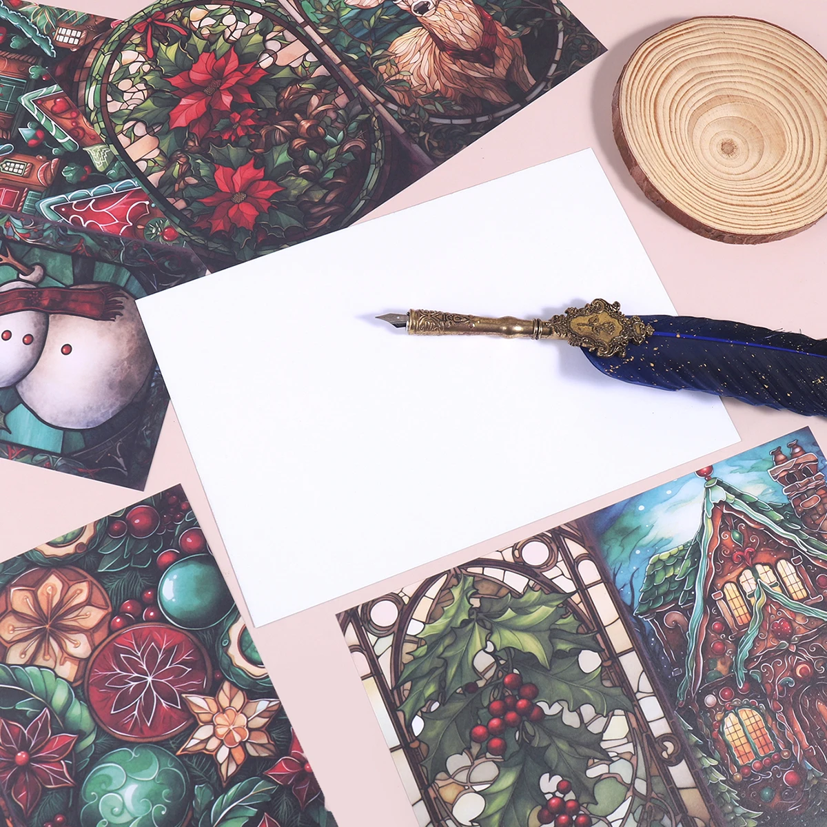 8 hojas por paquete de papel con patrón navideño de invierno, patrones de escenas de nieve de invierno, papel decorativo no adhesivo para collage de planificador diario