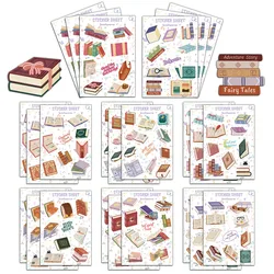 8PCS Creative Book Retro Handbooks DIY Notebook Phone Cases Computer Waterproof Stickers