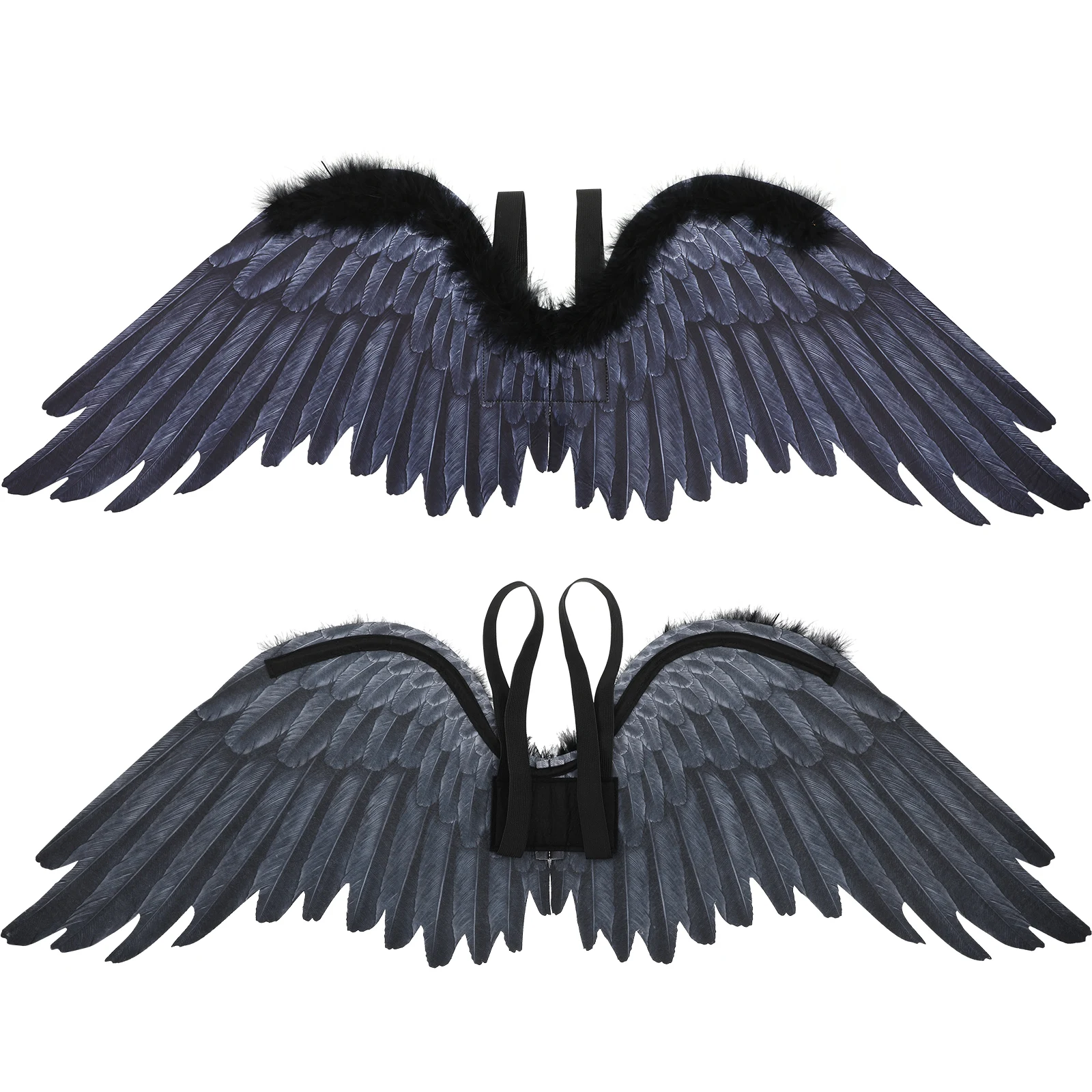 

Creative Wings Black Handmade Cosplay Party Props Fairy Girl Angel Wing Halloween Costume Adult Kids