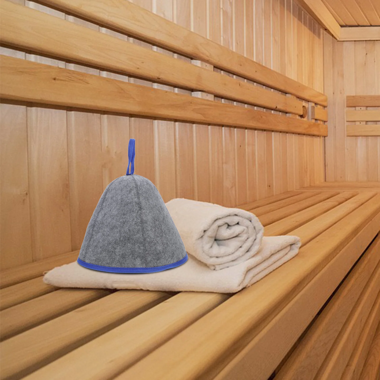 Bild 4: 1pc Sauna Für Frauen Verdickt Filz Bad Hut Wiederverwendbare Schnell Trocknend Wasser Absorbieren Leichte Dusche Kappe Russische Sauna Hut