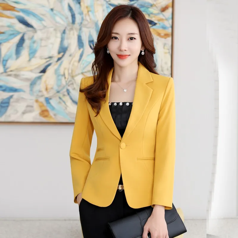 New Autumn Fashion Women Blazer Jacket Slim Fit WorkWear Suit Coat Ladies Casual OL Office Long Blazers Plus Size 4XL Outwear