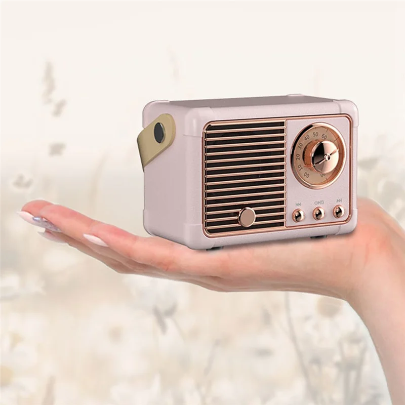 Retro Bluetooth Speaker HM11 Classical Retro Music Player Sound Stereo Portable Mini Travel Music Player Beige