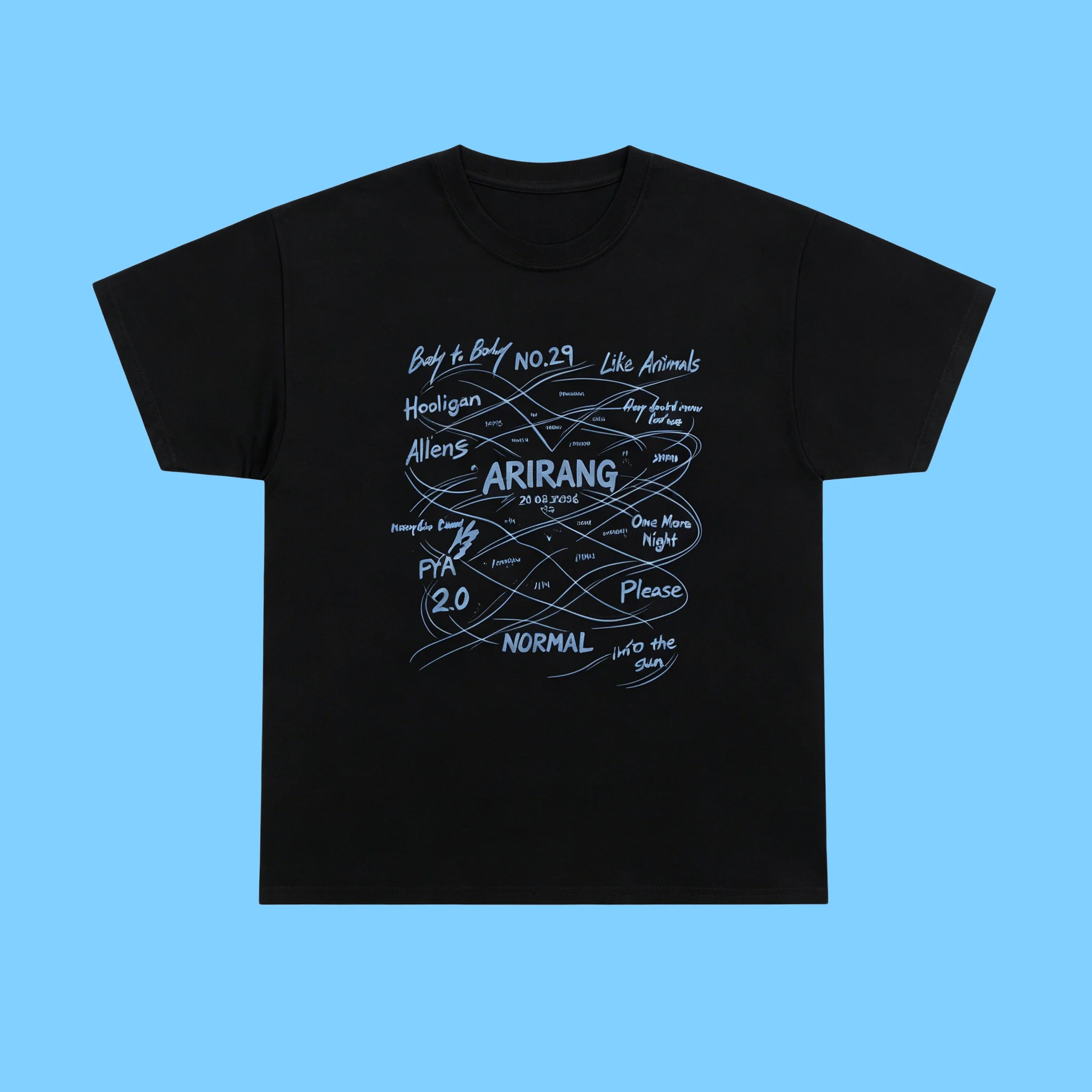 Camiseta de algodón Y2K de gran tamaño para hombre y mujer, nueva colección de verano 2026, inspirada en el álbum ARIRANG de Sonyeondan, merchandising BTS ARMY hecho por fans.