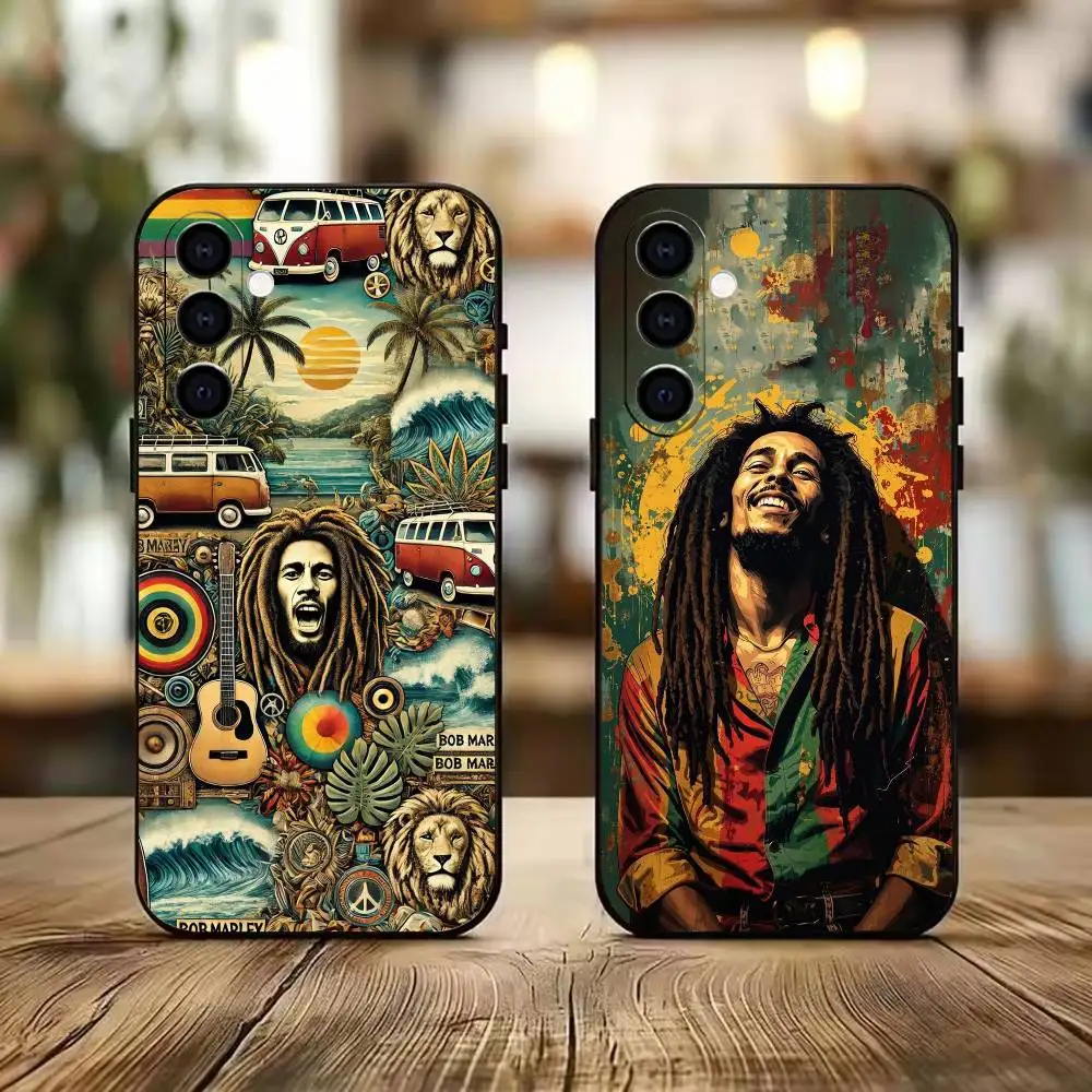 Rasta L-Lion B-Bob Marley   Phone Case For Samsung A73 20,21s,22,31,32,52,53,72 Soft Black Shell