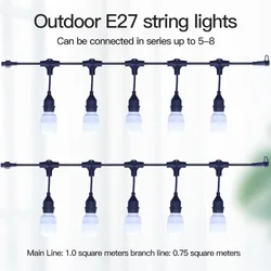 E27 Assembled Lamp Holder Connector E27 Power Supply Extension Cord Cable Lamp Base Courtyard Farm String Lamp Connectors