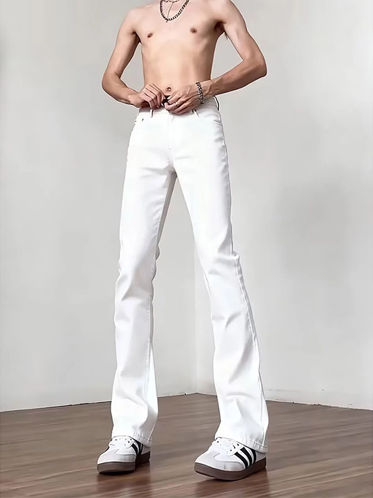 Slim Fit Straight Leg Jeans Men's Spring Cleanfit Leg Lengthening Narrow Version Leaf Blade Knife Jeans Youth Casual Denim