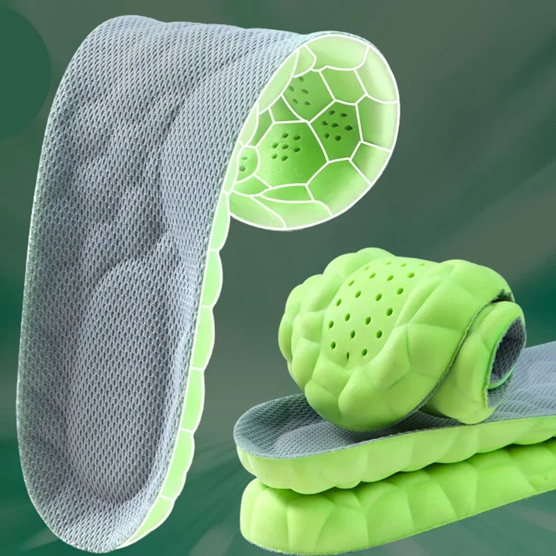 Plantillas deportivas de látex 4D, almohadillas suaves de alta elasticidad para zapatos, desodorante ortopédico transpirable, cojín de absorción de impacto, plantilla de soporte para arco