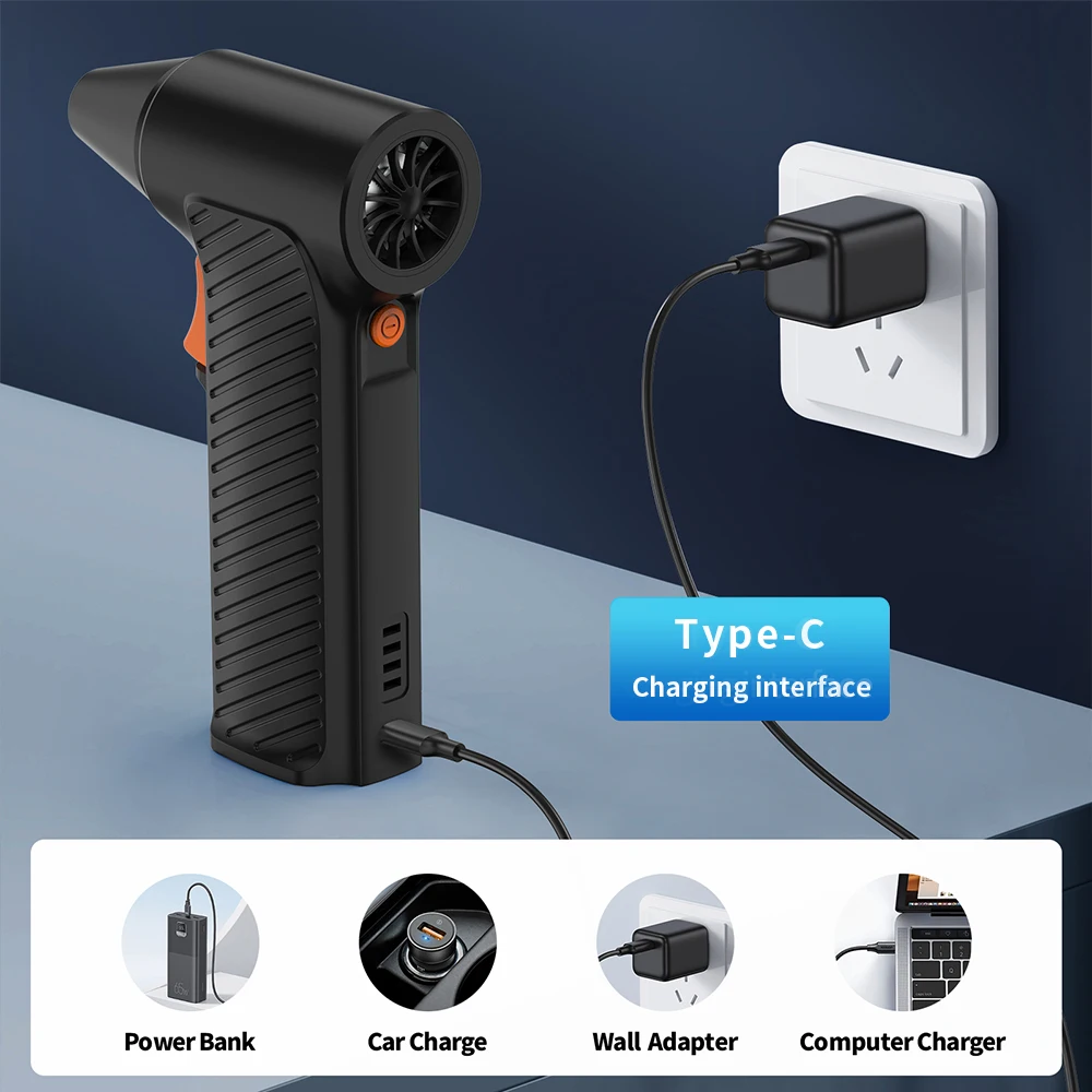 

110,000 RPM Mini Air Blower Turbo Violent Fan Powerful Blower with High Speed Dusting Hair Dryer Outdoor Car Fan
