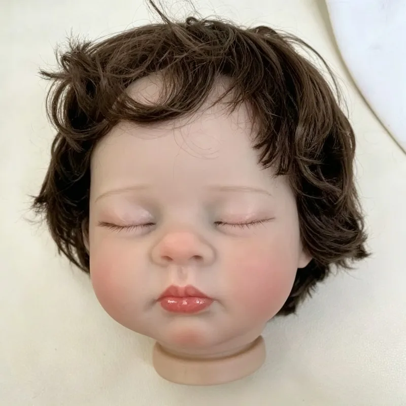 19inch Sleeping Reborn Doll Kits Esenia with Rooted Hair Unassembled DIY Already Painted Doll Parts with Body Cloth