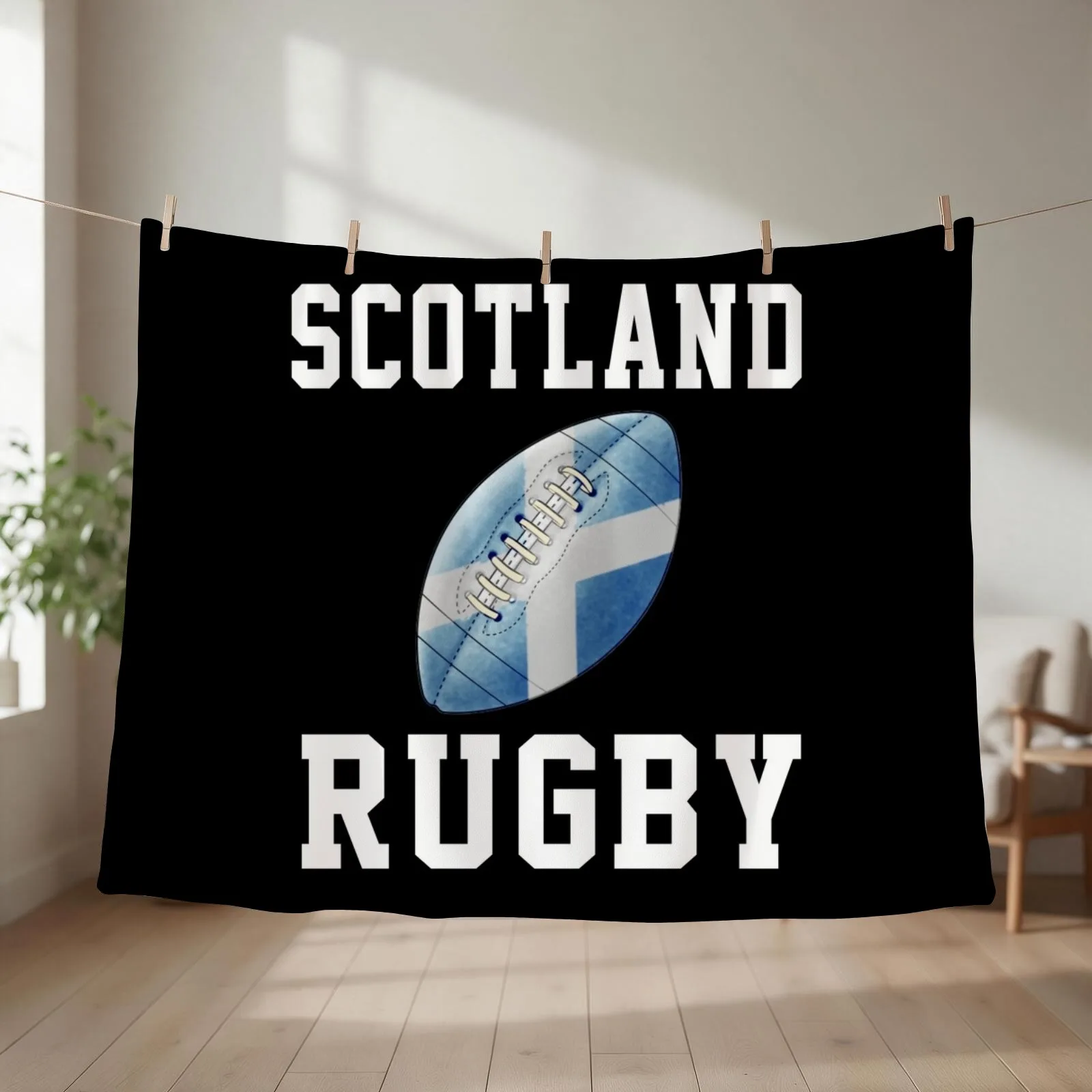 Scotland Rugby Throw Blanket couch cozy soft plush fuzzy picnic outdoor blanket