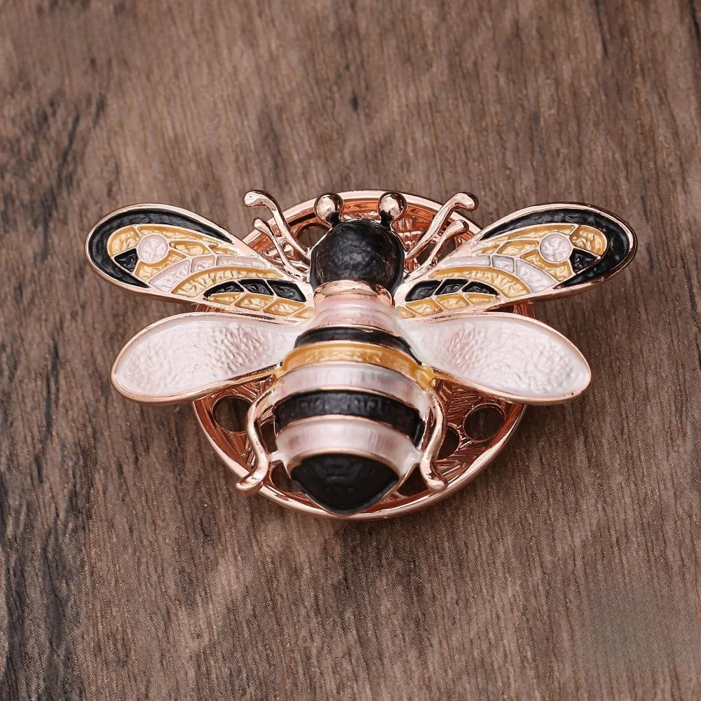 1PCS New Cross Border Enamel Bee Magnetic Brooch for Women Maillard Style Multi Functional Bee Pin Fashion Accessory Adorable