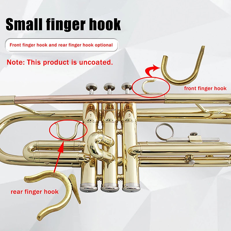 Down-tuning Small Thumb Hook Back Support Trumpet Grip Rings Repair Tool Bracket Finger Buttons Metal Slide Finger Rings