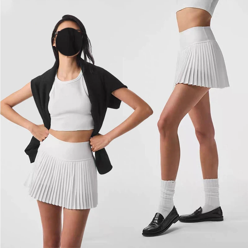 

for aio Water Cooling Elastic Fashion Pleated Skirt Double Layer Anti-Light Three-Quarter Length Sporty Pants Skirt