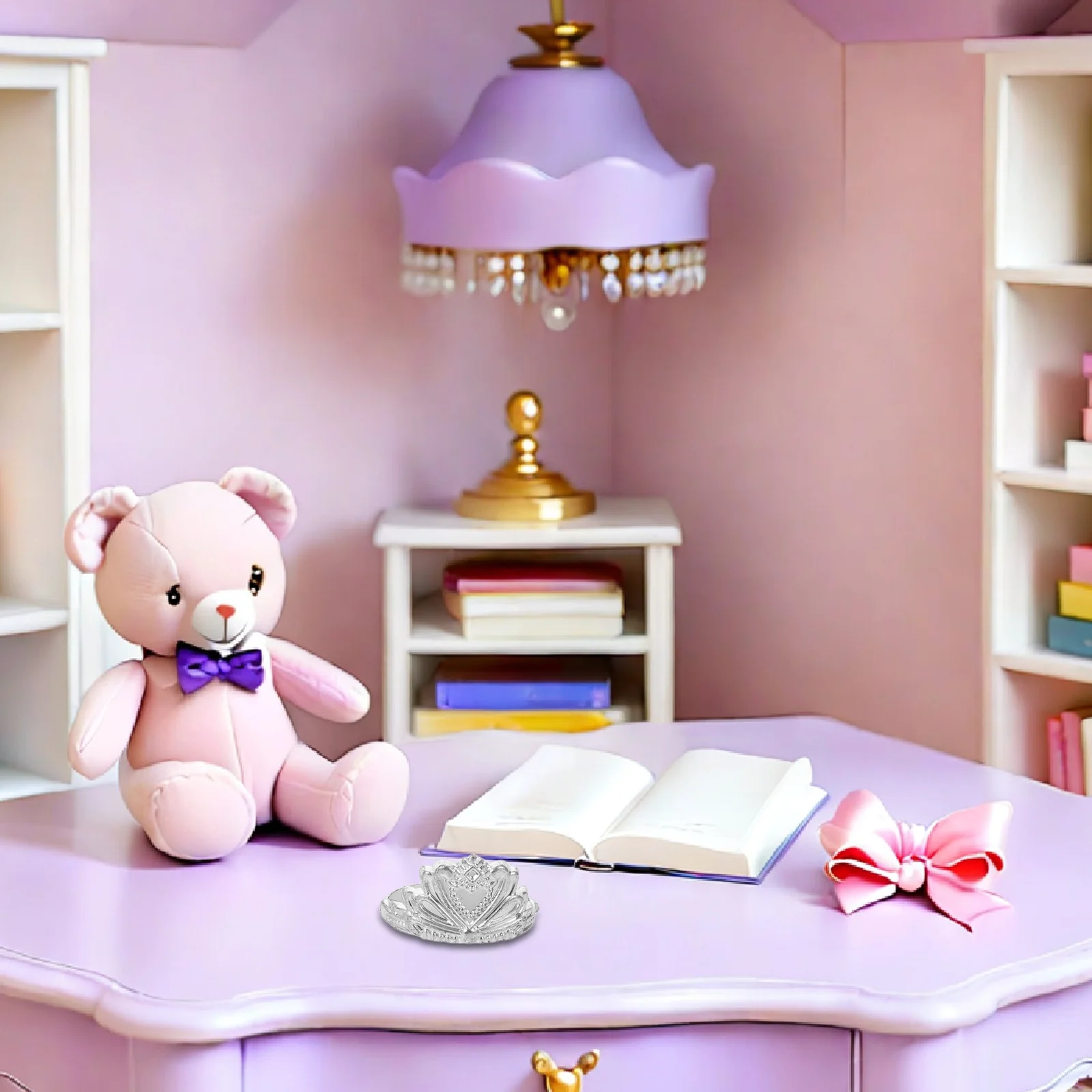 80Pcs Miniature Crown Hair Accessories Elegant Design for Dollhouse Queens Dress Up Role Play Headwear for Imaginative Play