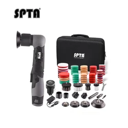 SPTA LD104 12V Cordless Mini Car Polisher Machine, RO/DA Micro Wireless Multi Polisher With 1-3inch Polishing Pads For Detailing