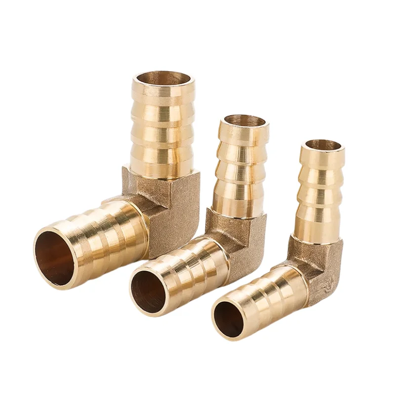 Brass Elbow Barb Fitting Reducer Right Angle Equal Barb Hose Fitting 6mm-25mm ID Pipe Copper Pagoda Fitting