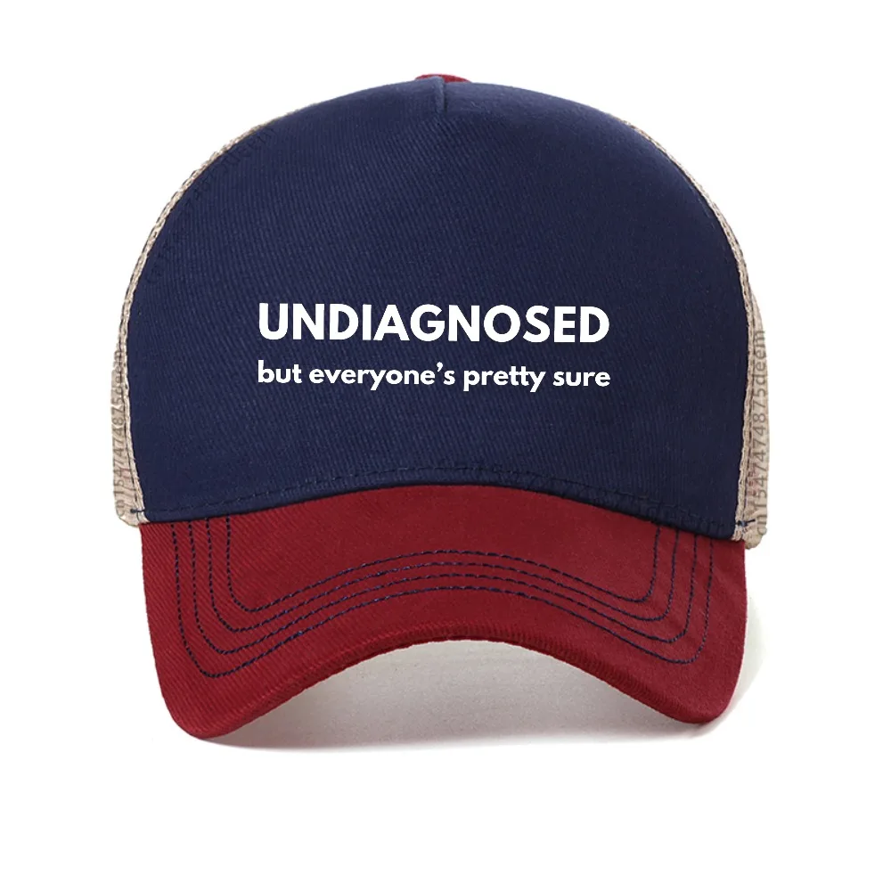 Undiagnosed But Everyone Is Pretty Sure Autism Graphic mesh baseball cap Men Women Funny Weird Printed casual Snapback hat