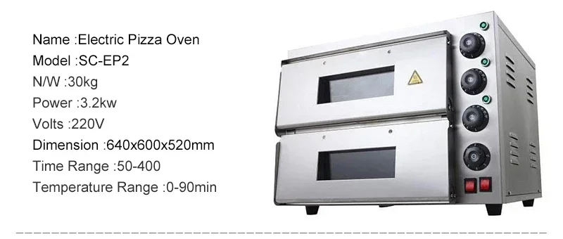 فرن بيتزا كهربائي متين وقوي بطبقة واحدة مع معدات مطبخ المخابز الحجرية فرن بيتزا للبيع عبر الإنترنت