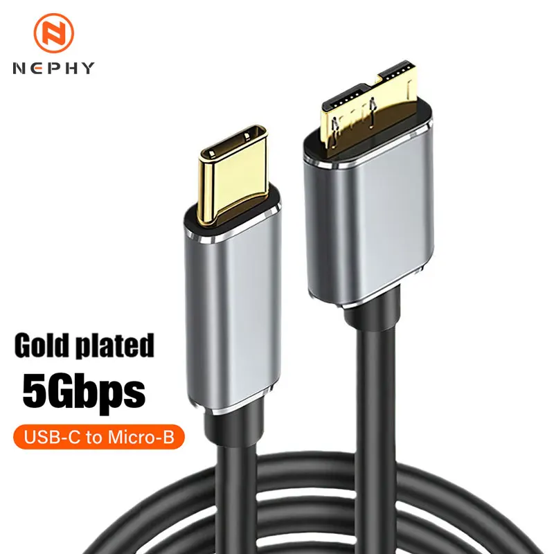 USB C to Micro B 3.0 Cable 5Gbps 3A Fast Data Sync Cord For Macbook Hard Drive Disk HDD SSD Case USB Type C Micro B Cable 2m 3m