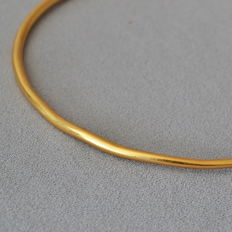 Japanese Minimalist Vintage Irregular Line Choker Necklace, Retro Simple Fashion Neck Jewelry