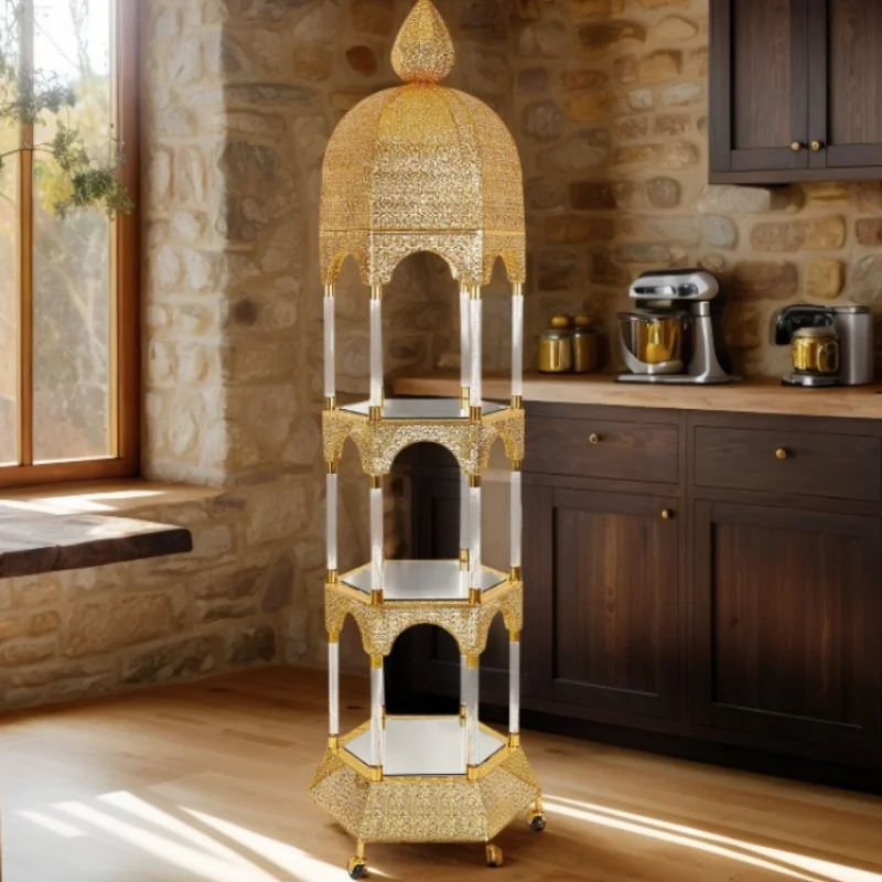 European Storage Holders Multi-layered Metal Three-dimensional Carving Movable Water-drop Shape Storage Holders Home Storage