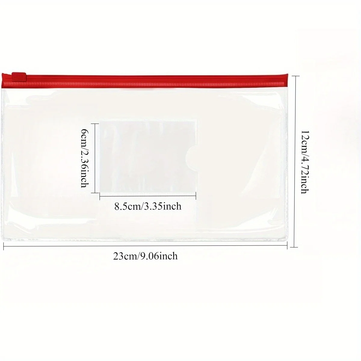 10/20/50pcs Clear Zipper Document Bags with Tag Pocket - A6 File Folders for Office, Travel, Home Organization, School Supplies