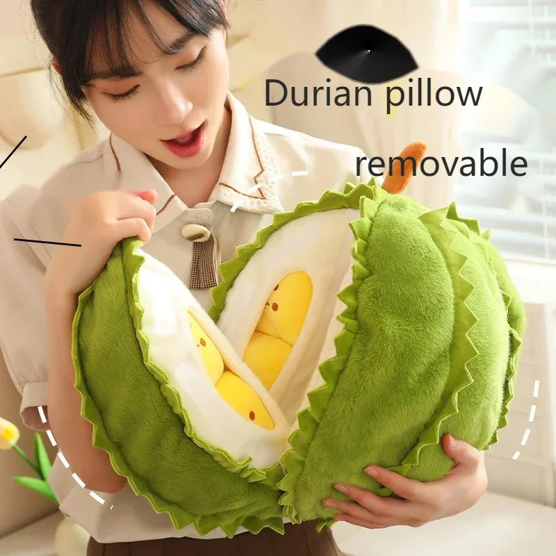 

2024 Cute Fruit Durian Removable Plush Toy Doll Stuffed Toy Filled Doll Fruit Cushion Pillow Soft Plush Baby Girl Birthday Gift