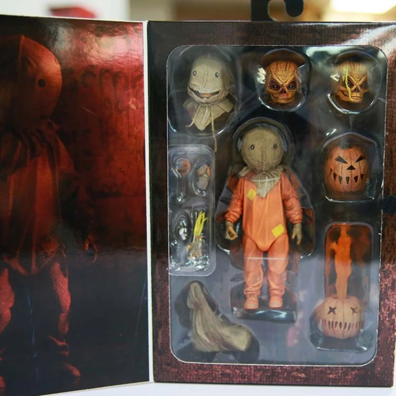 

Neca Figure Trick R Treat Action Figure Sam The Great Autumn Spirit Light Up Pumpkin Movie Model Toy Halloween Gifts