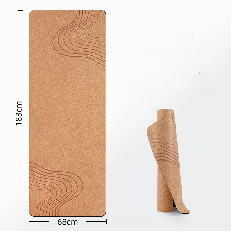 2026 Cork and Natural Rubber Yoga Mat 183x68cm Oversized Non-Slip Surface Stylish Patterns Ideal for Yoga, Home Gym and Workouts