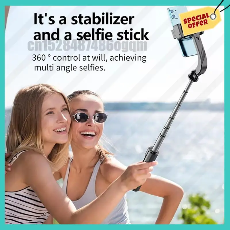 -ABJZ Gimbal Stabilizer Selfie Stick Foldable Wireless Tripod With Bluetooth Shutter Monopod